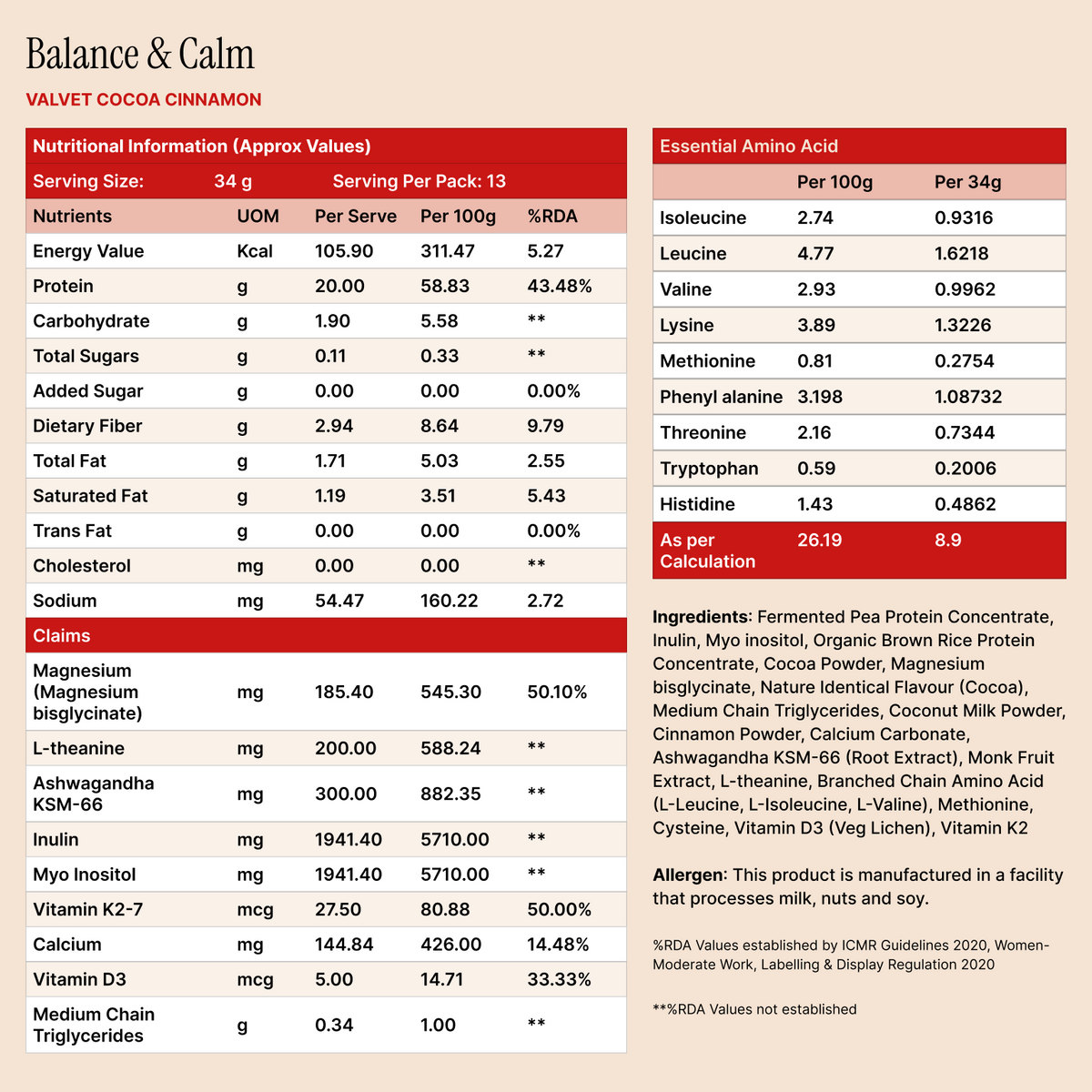 Balance & Calm Protein Powder